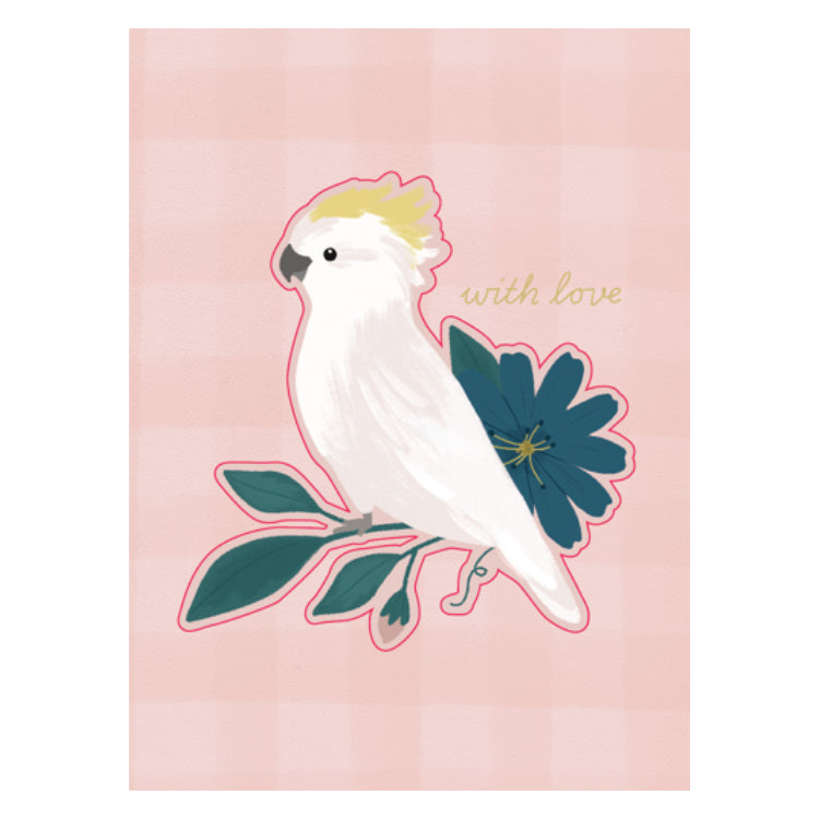 Premium Greeting Card BIRD SONG - Cockatoo Love